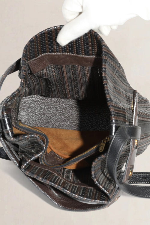 Delvaux Brown Toile De Cuir Calicot Crossbody Bag