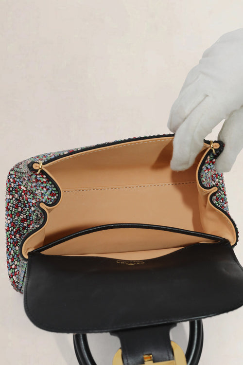 Delvaux Brillant Black Mini Crystal Multicolor Limited Edition Crossbody Bag