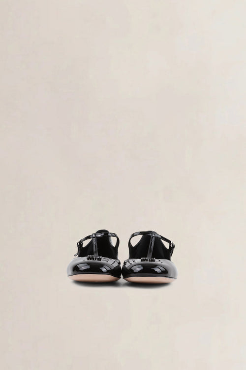 Miu Miu Black Patent Leather Ballet Flats