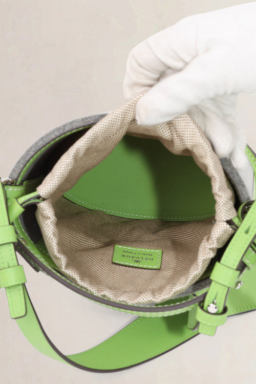 Delvaux Green Felt Pin Bucket Bag