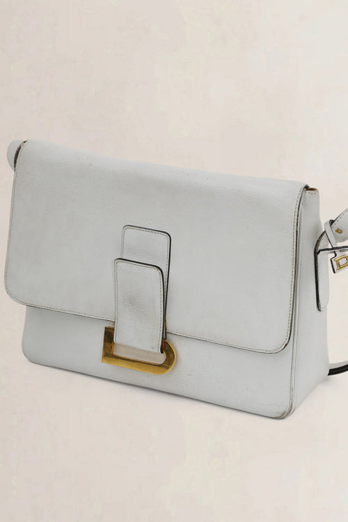Delvaux White Leather Poirier Crossbody Bag