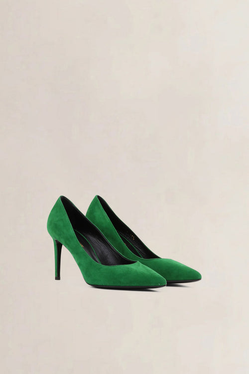 Saint Laurent Green Anja Suède Pumps