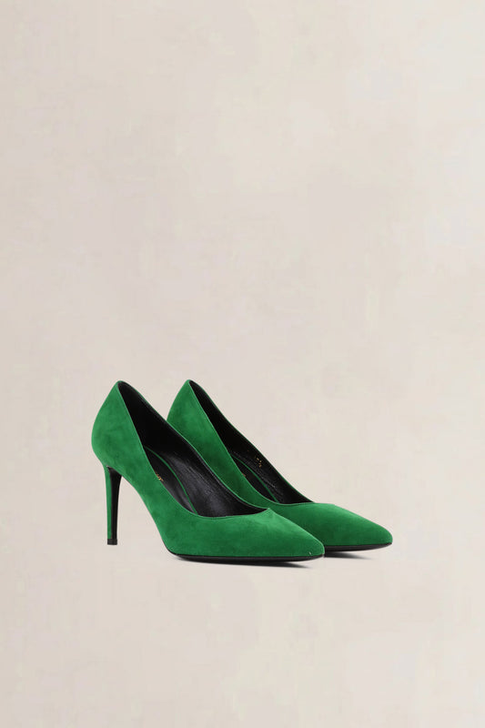 Saint Laurent Green Anja Suède Pumps