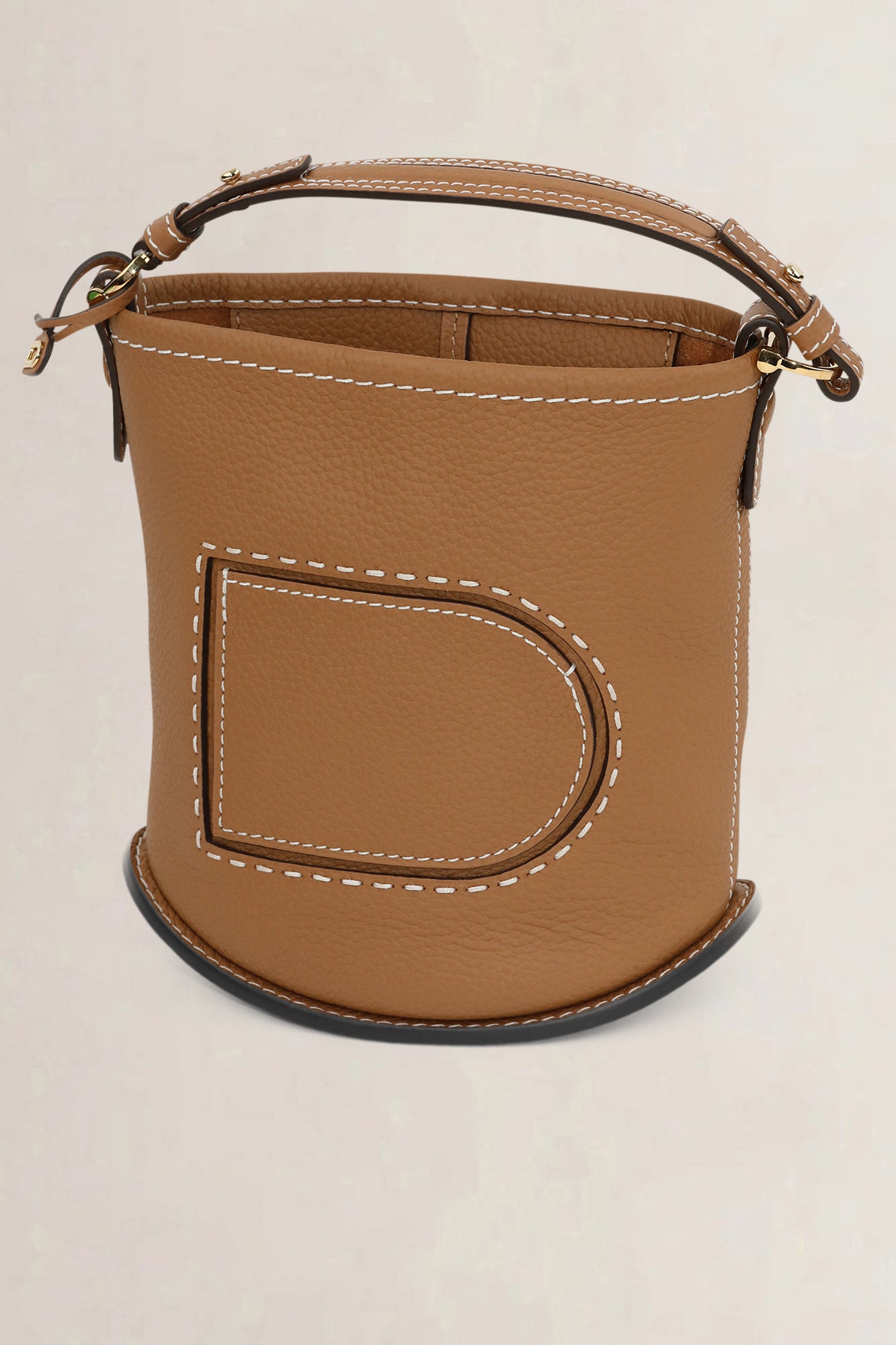 Delvaux Pin Mini Bucket Surpiqué Top Handle Bag