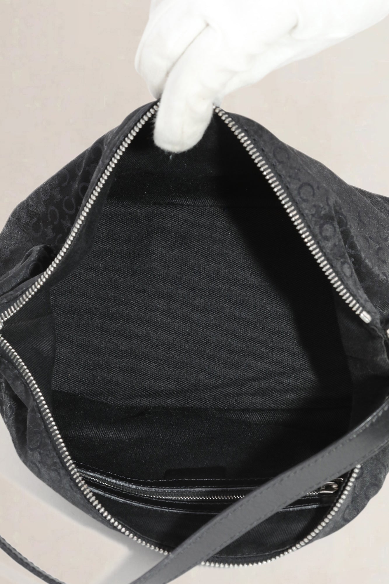 Céline Black Fabric Monogram Shoulder Bag