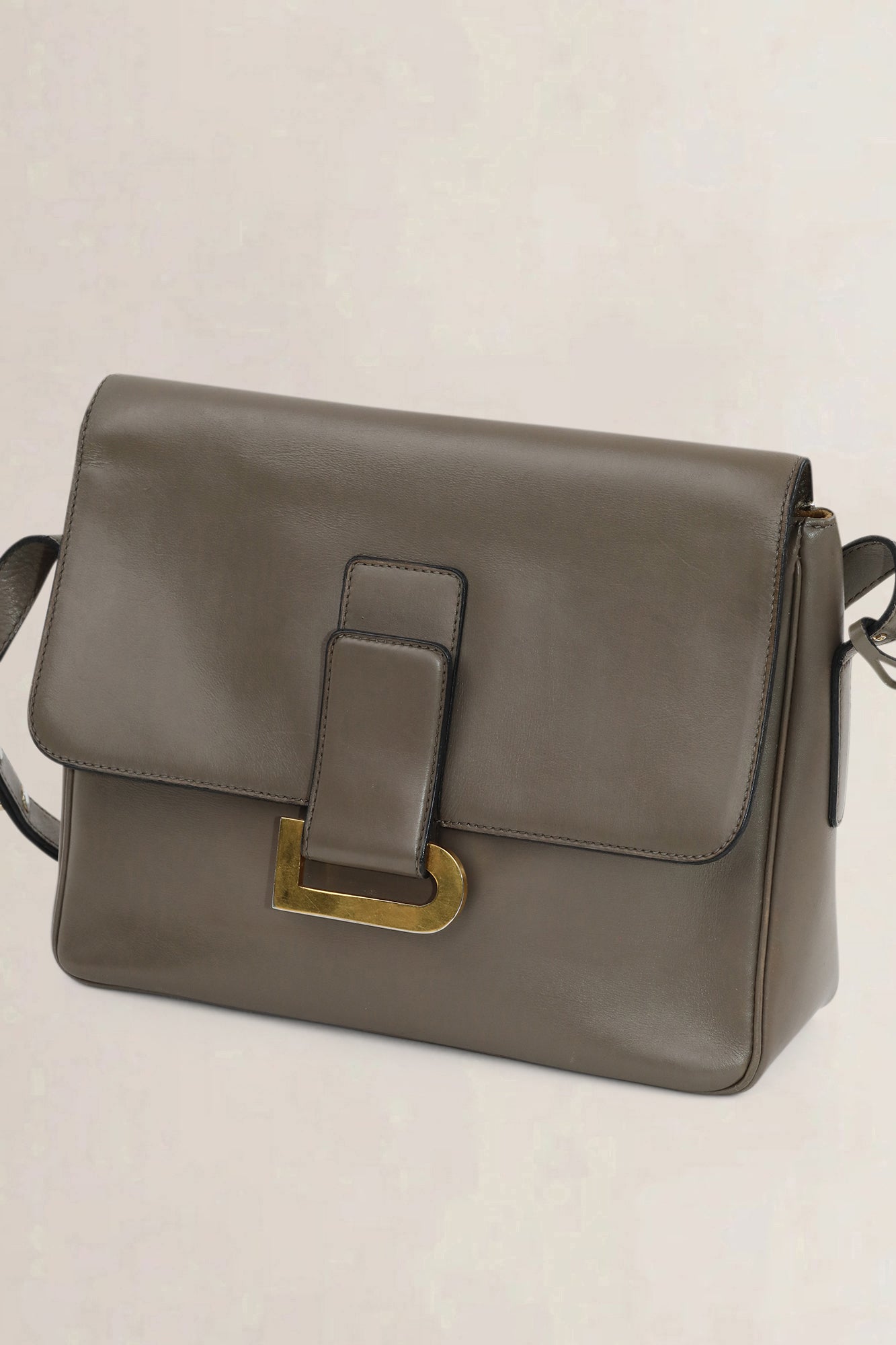 Delvaux Grey Leather Poirier Crossbody Bag
