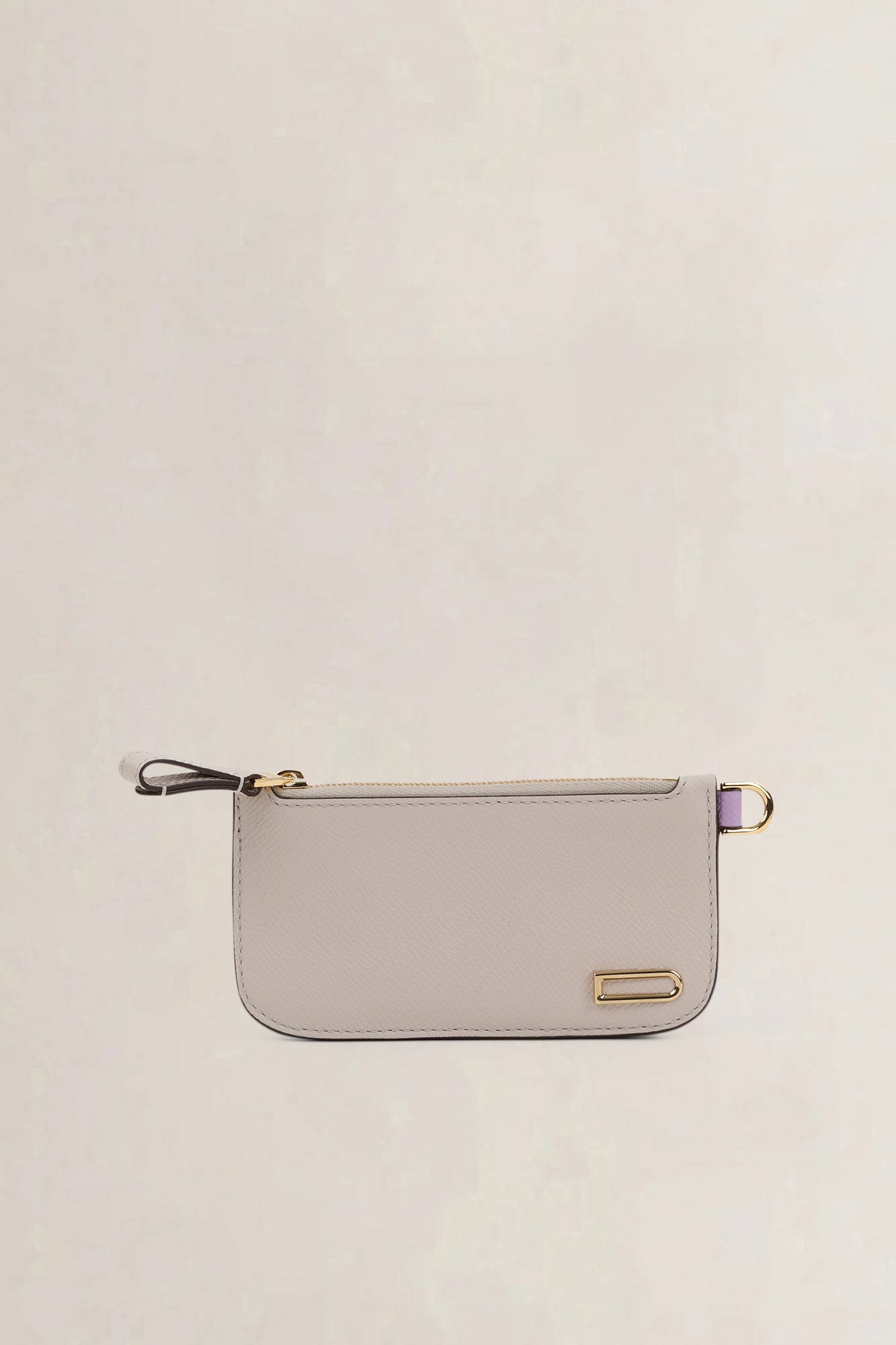 Delvaux White/Purple Leather Vagabond Zipped Cardholder