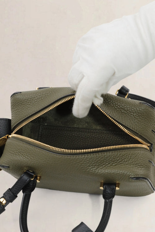 Delvaux Khaki/Black Coolbox Mini Crossbody Bag