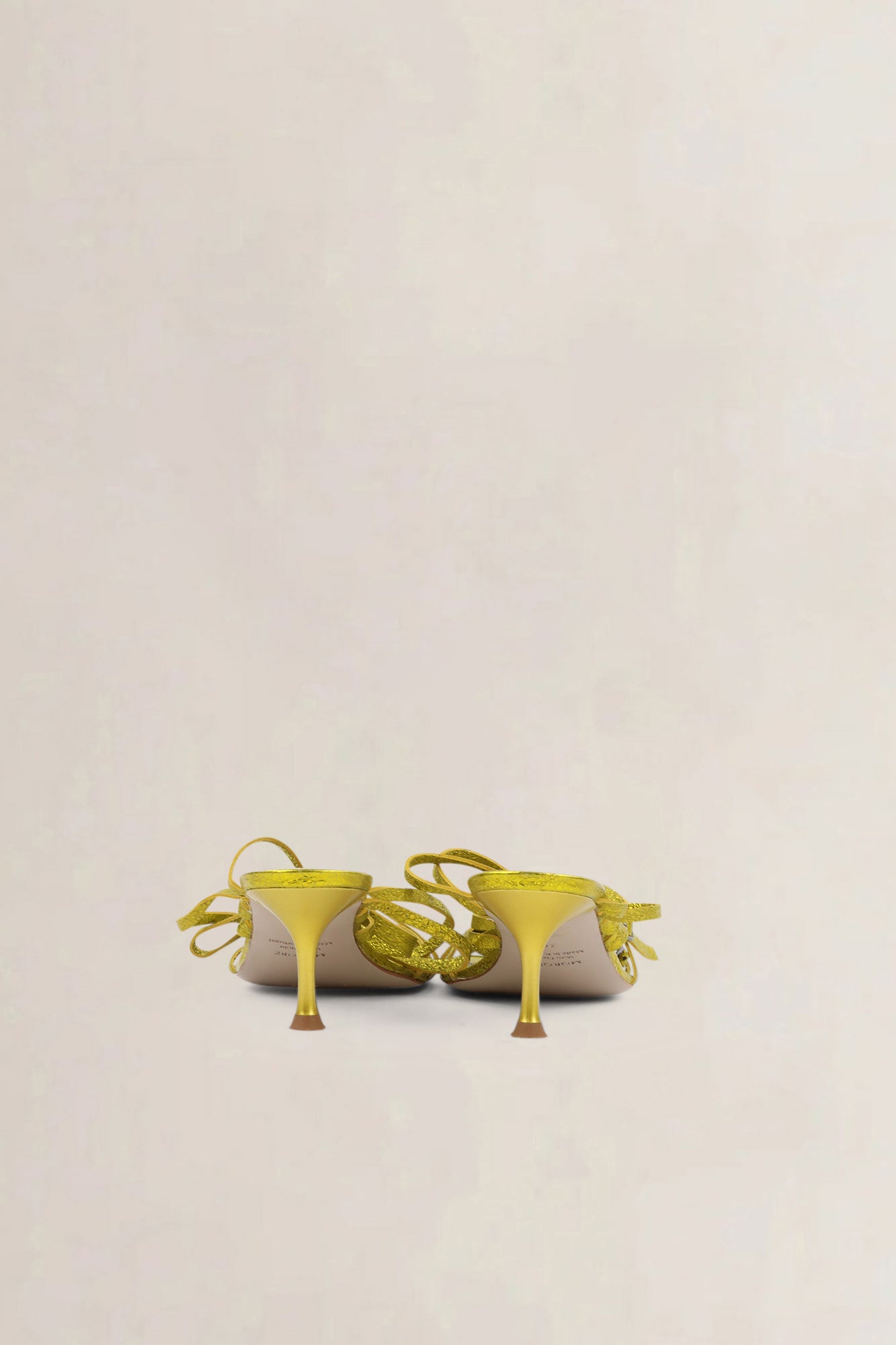 Morobé Green Metallic Lace Sandals