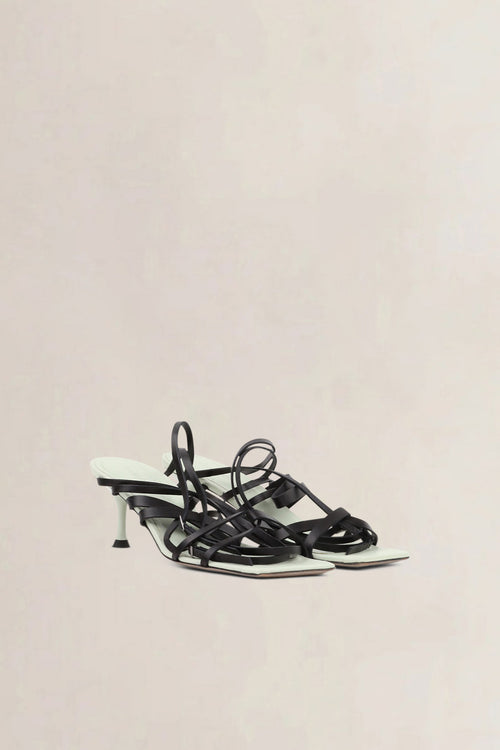 Morobé Black Lace Sandals