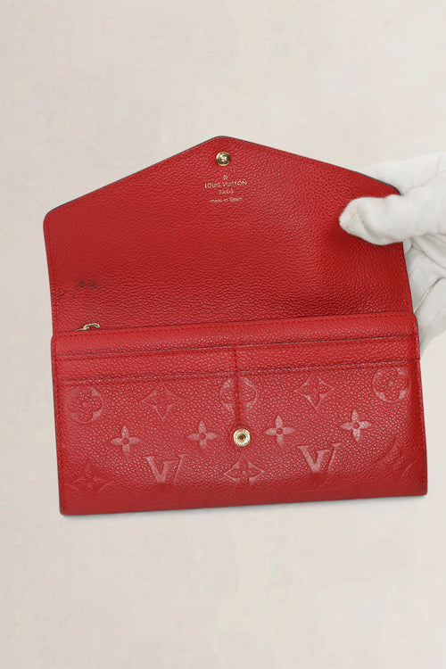Louis Vuitton Red Empreinte Leather Sarah Wallet