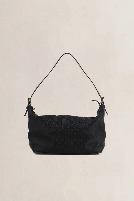 Céline Black Fabric Monogram Shoulder Bag