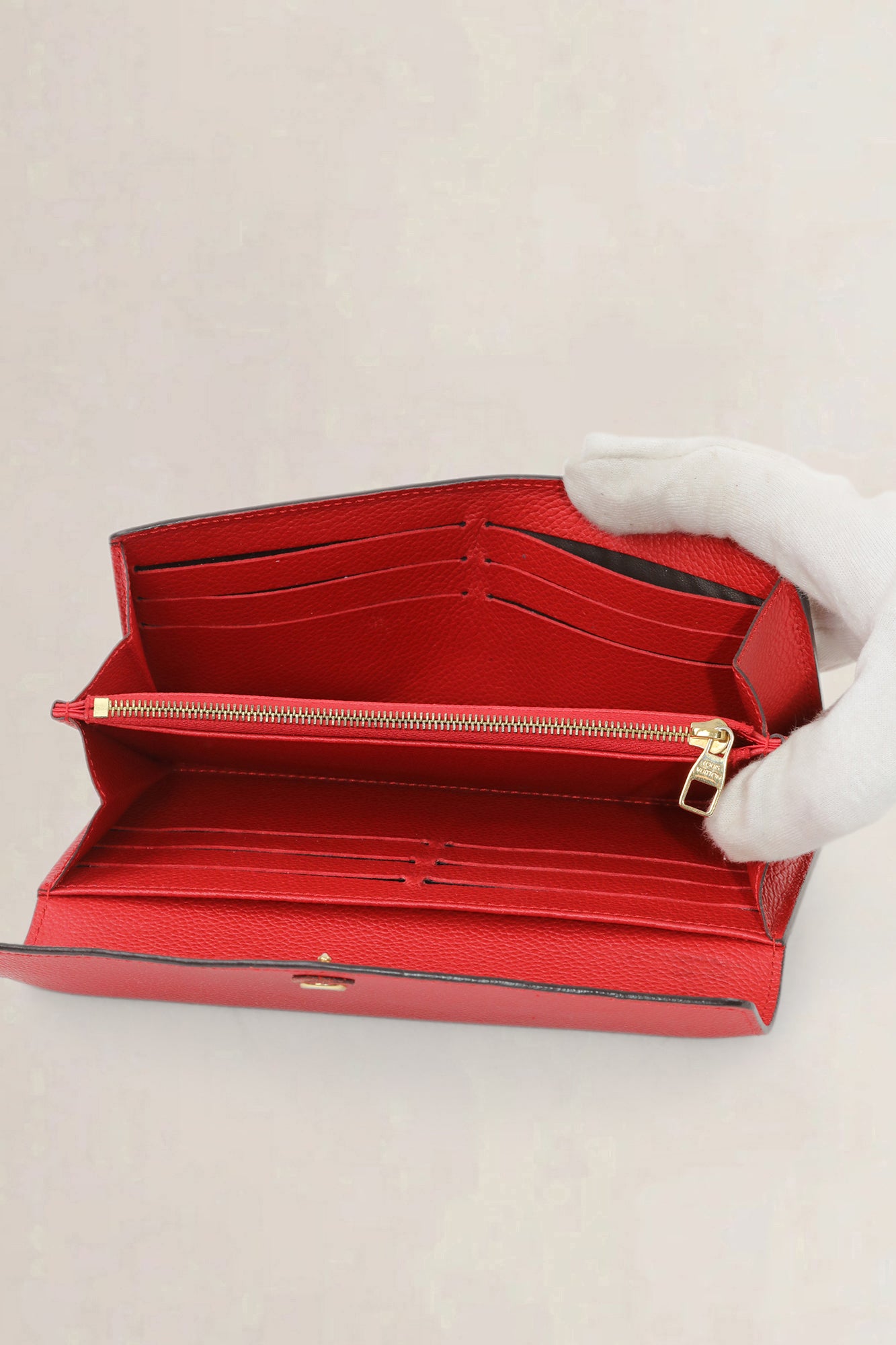 Louis Vuitton Red Empreinte Leather Sarah Wallet