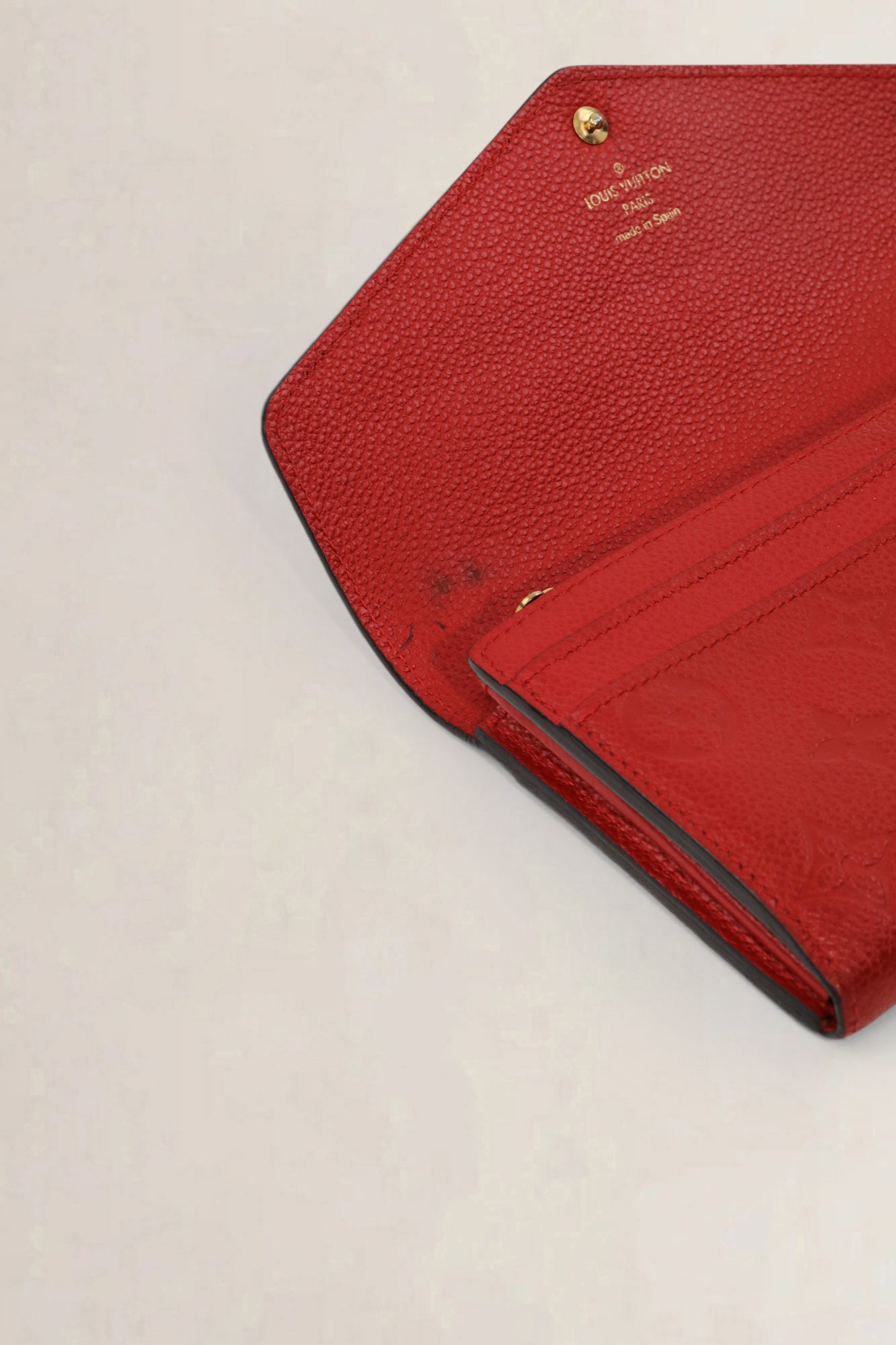 Louis Vuitton Red Empreinte Leather Sarah Wallet