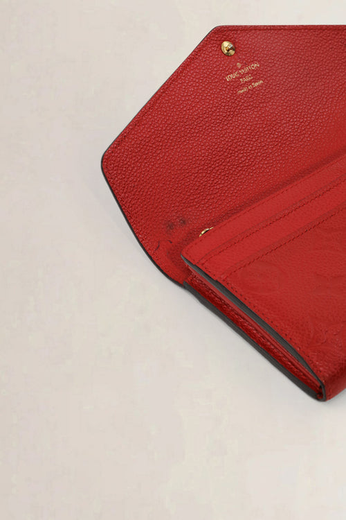 Louis Vuitton Red Empreinte Leather Sarah Wallet