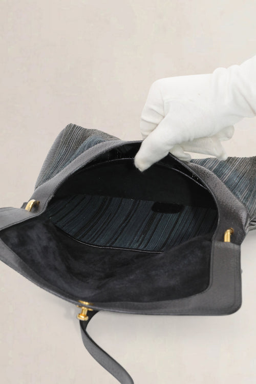 Delvaux Black Fichu Toile De Cuir Crossbody Bag