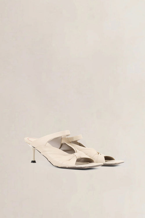 Morobé White Leather Knot Sandals