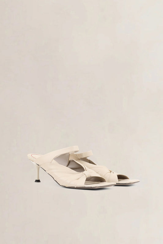 Morobé White Leather Knot Sandals
