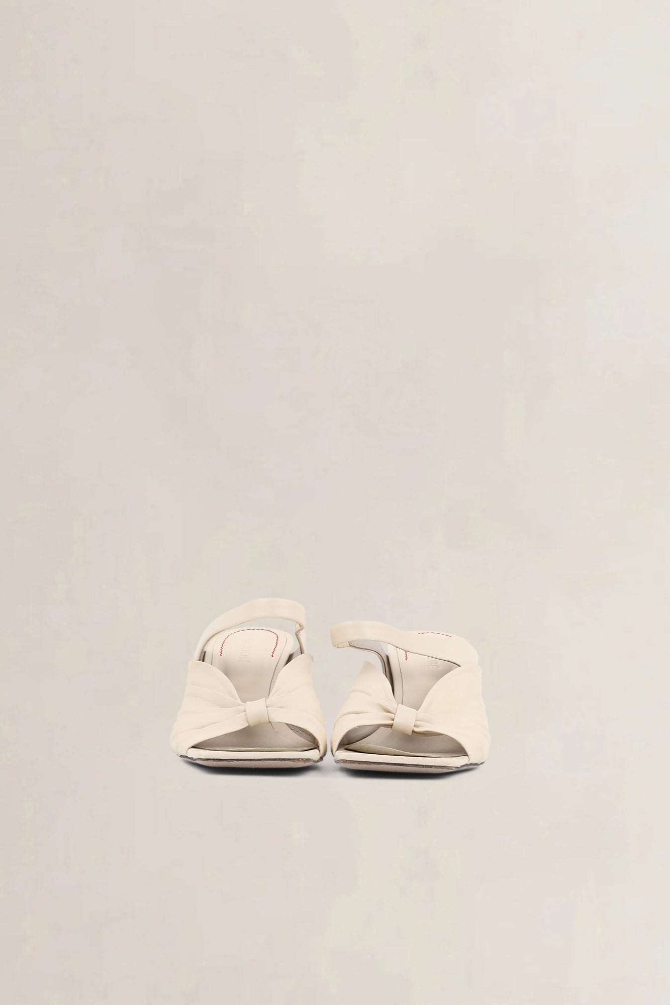 Morobé White Leather Knot Sandals