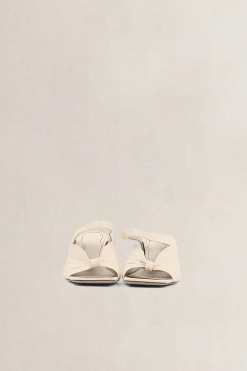 Morobé White Leather Knot Sandals