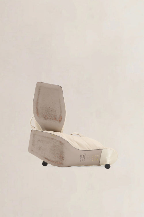 Morobé White Leather Knot Sandals