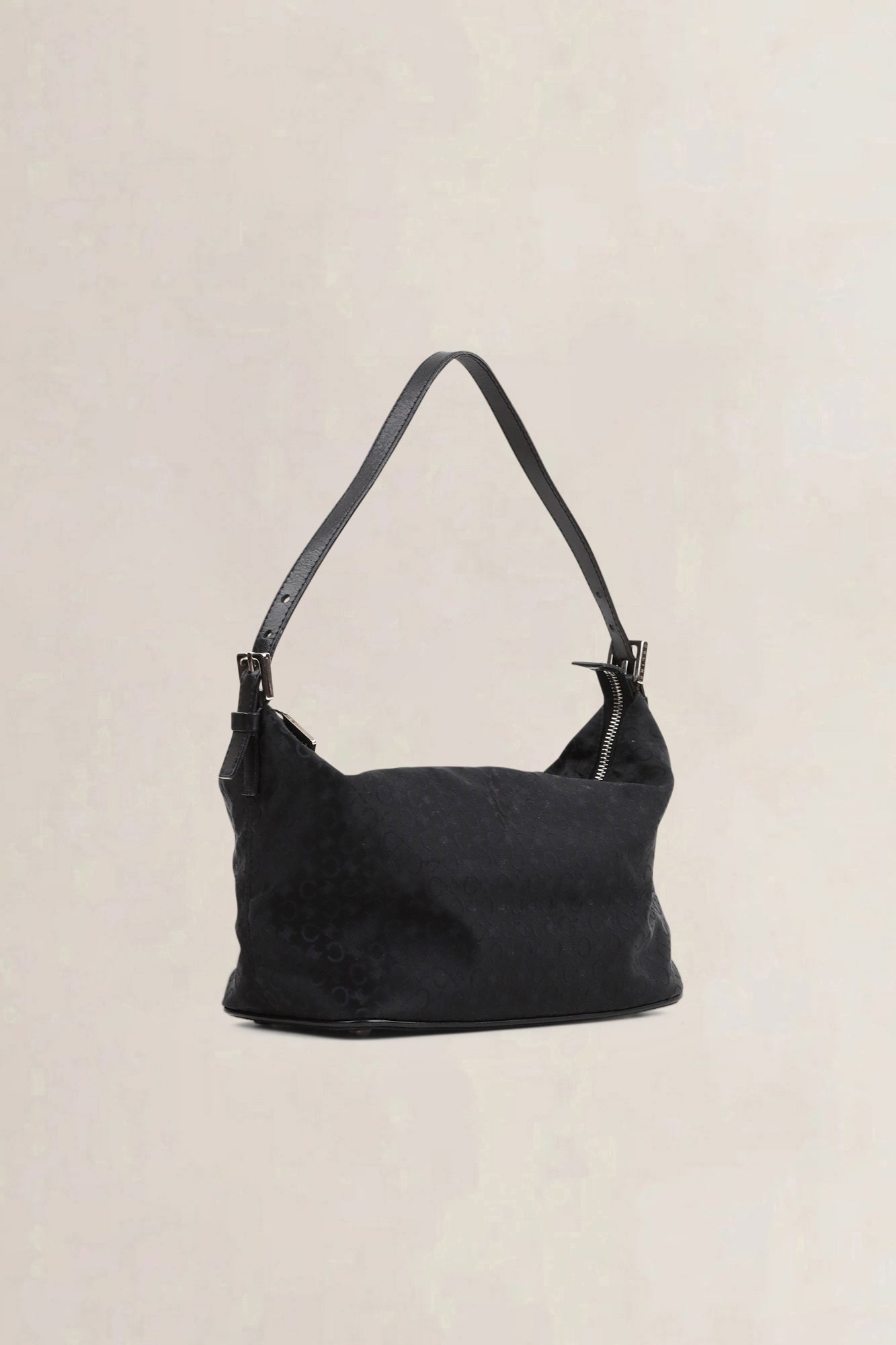 Céline Black Fabric Monogram Shoulder Bag