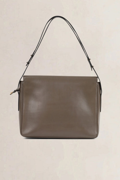Delvaux Grey Leather Poirier Crossbody Bag