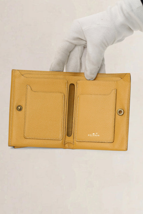 Delvaux Yellow Leather Wallet