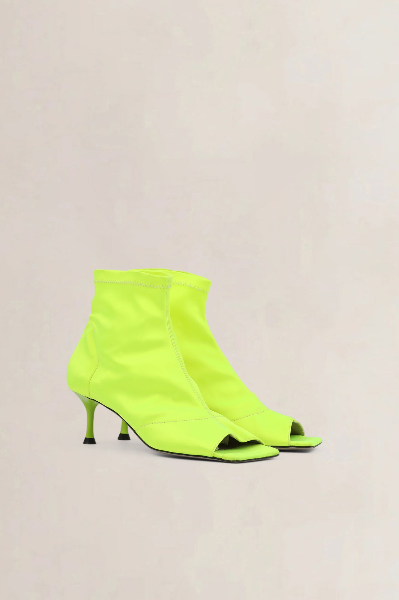 Morobé Neon Yellow Open Toe Boots