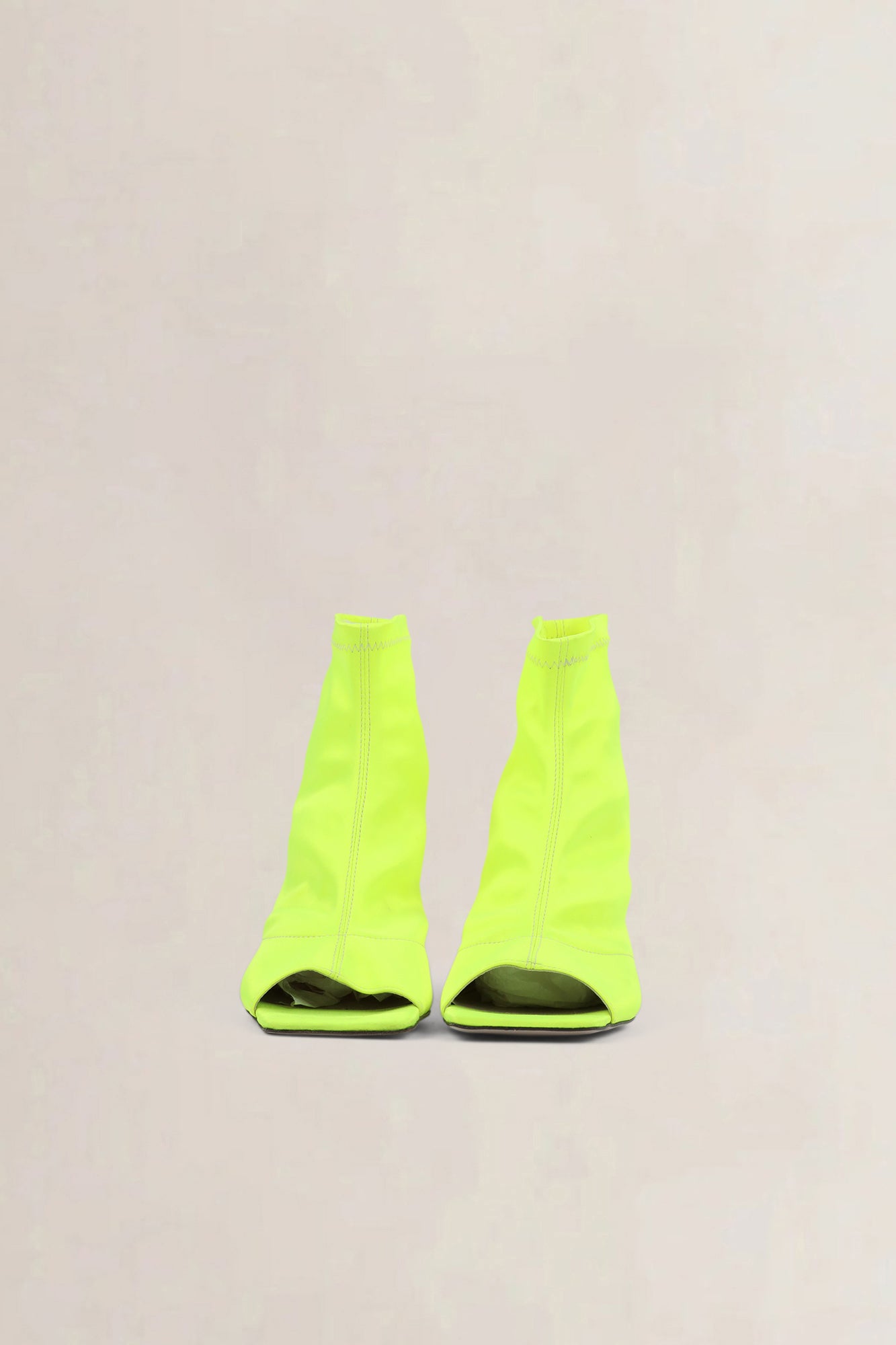 Morobé Neon Yellow Open Toe Boots