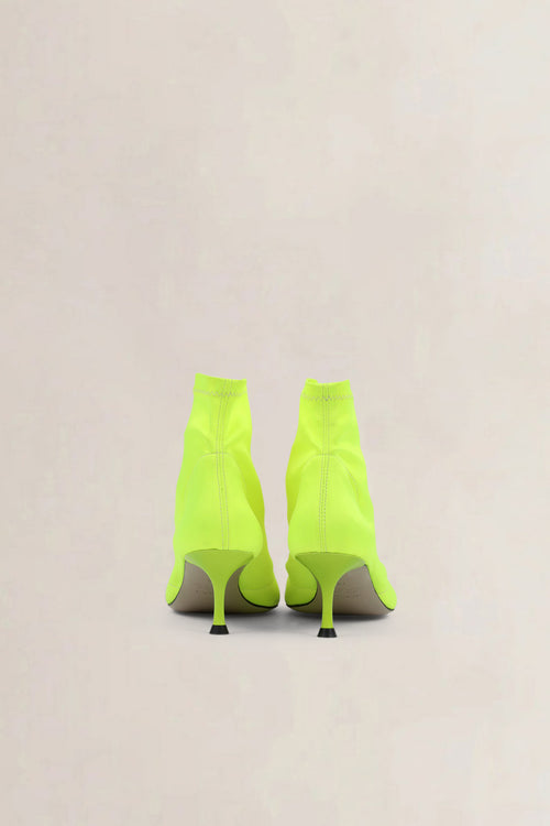 Morobé Neon Yellow Open Toe Boots