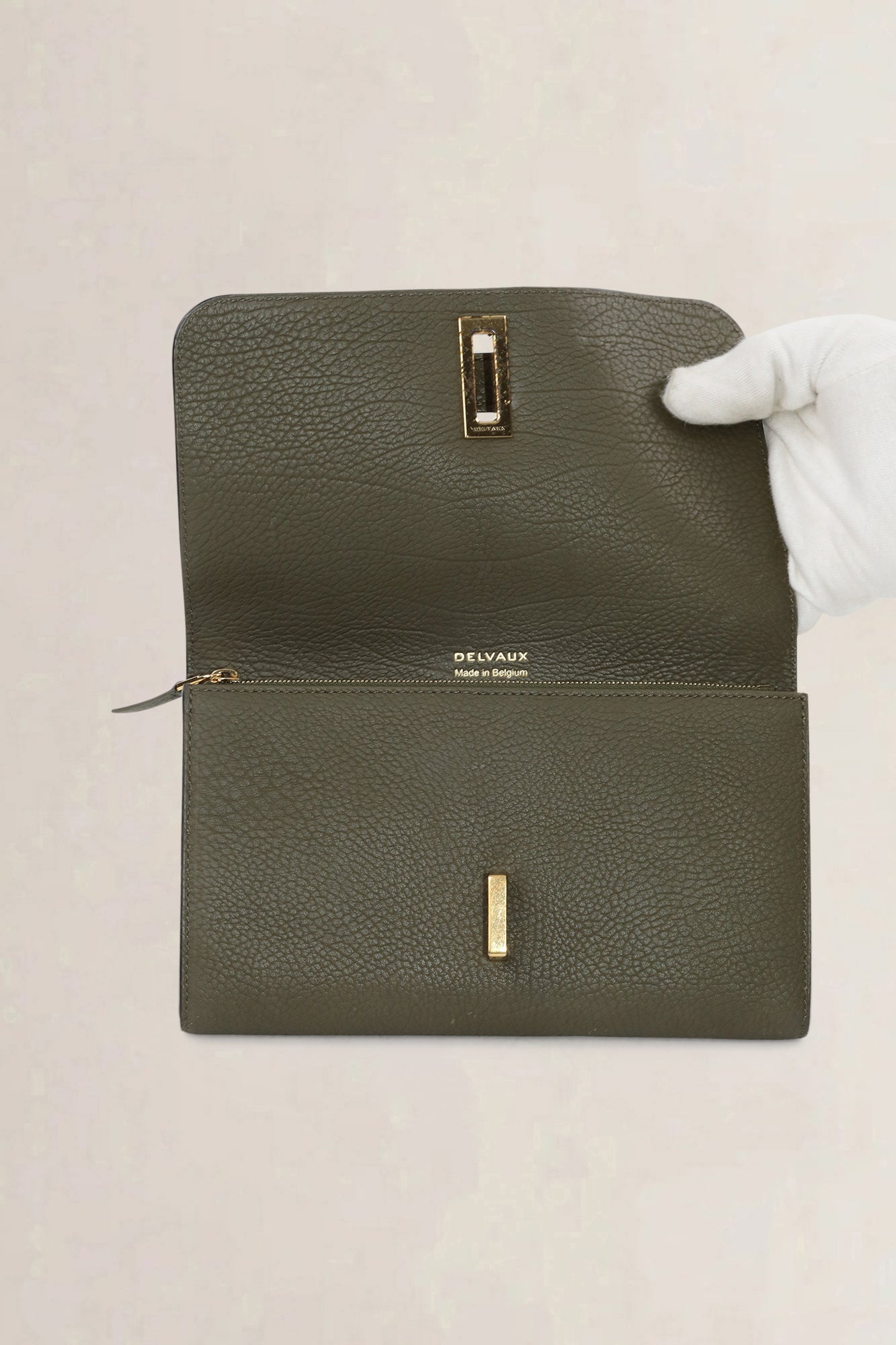 Delvaux Khaki Simplissime Wallet