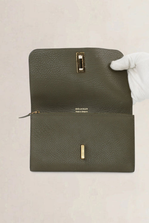 Delvaux Khaki Simplissime Wallet