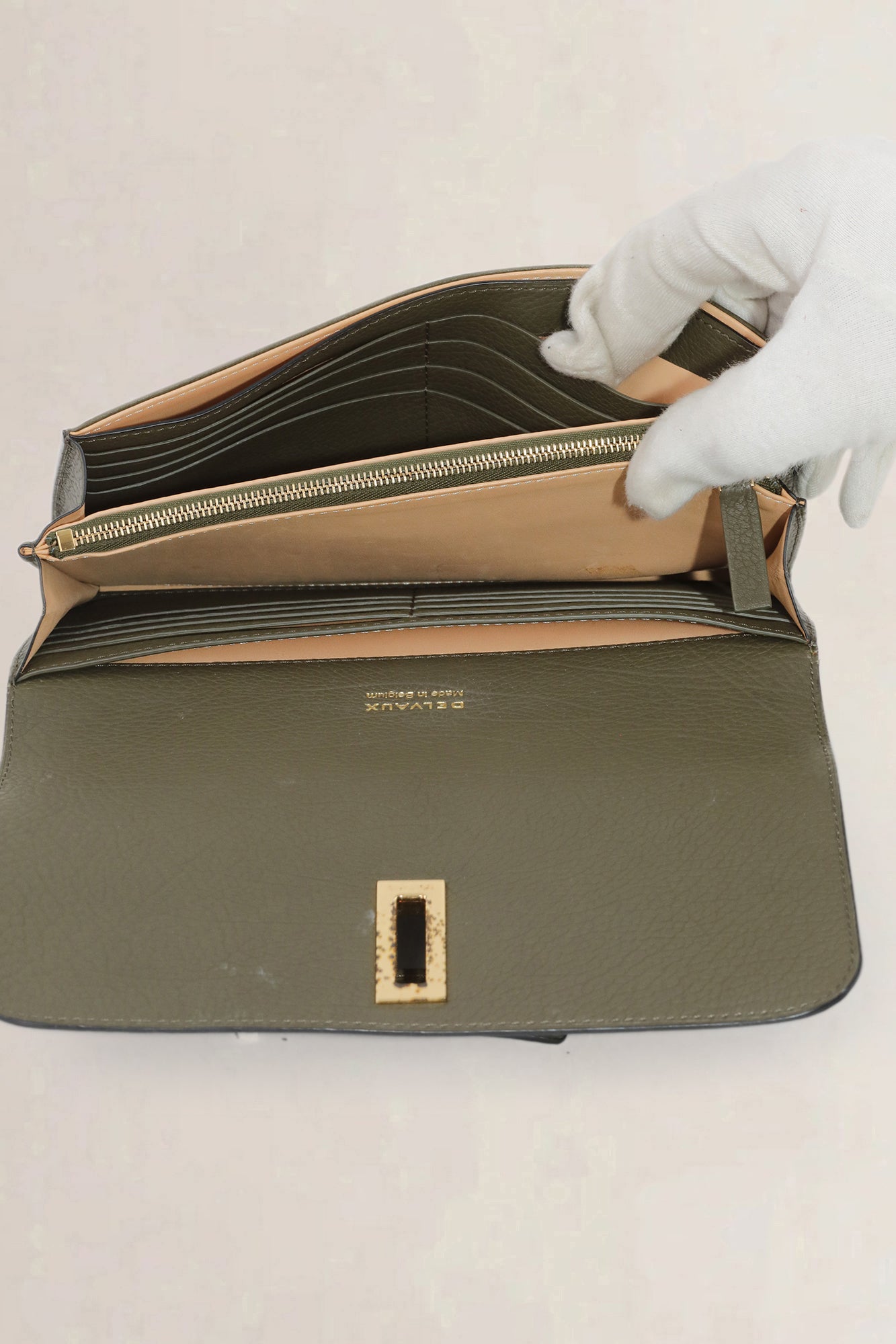 Delvaux Khaki Simplissime Wallet