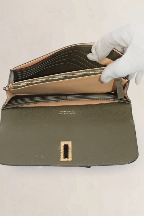 Delvaux Khaki Simplissime Wallet