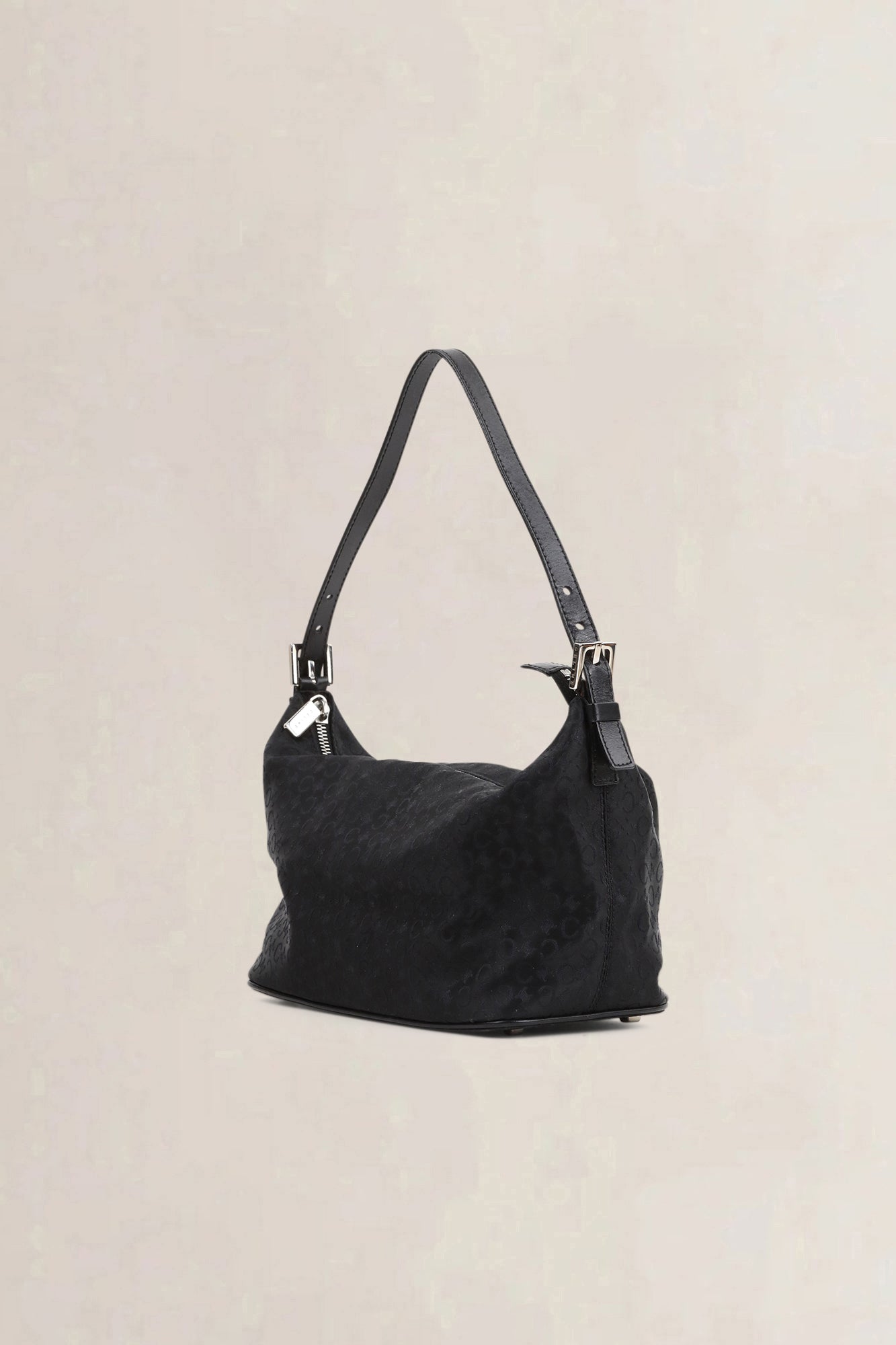 Céline Black Fabric Monogram Shoulder Bag