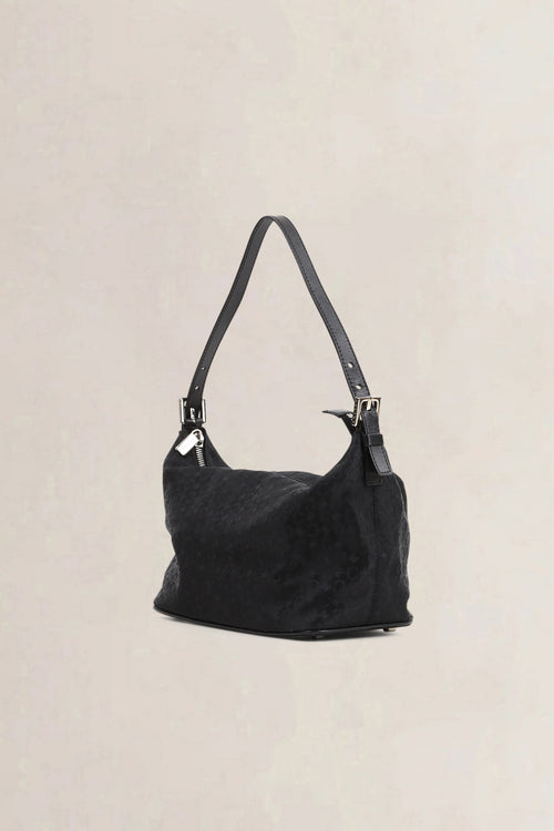 Céline Black Fabric Monogram Shoulder Bag