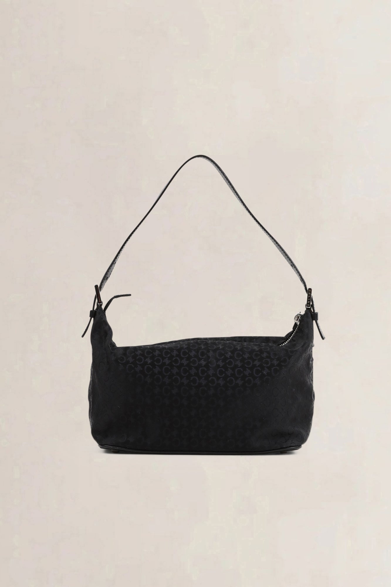 Céline Black Fabric Monogram Shoulder Bag