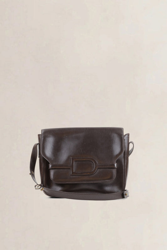 Delvaux Dark Brown Leather Crossbody Bag