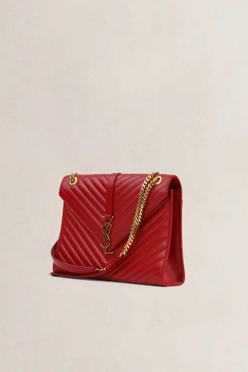 YSL Red Large Envelope Shoulder Bag