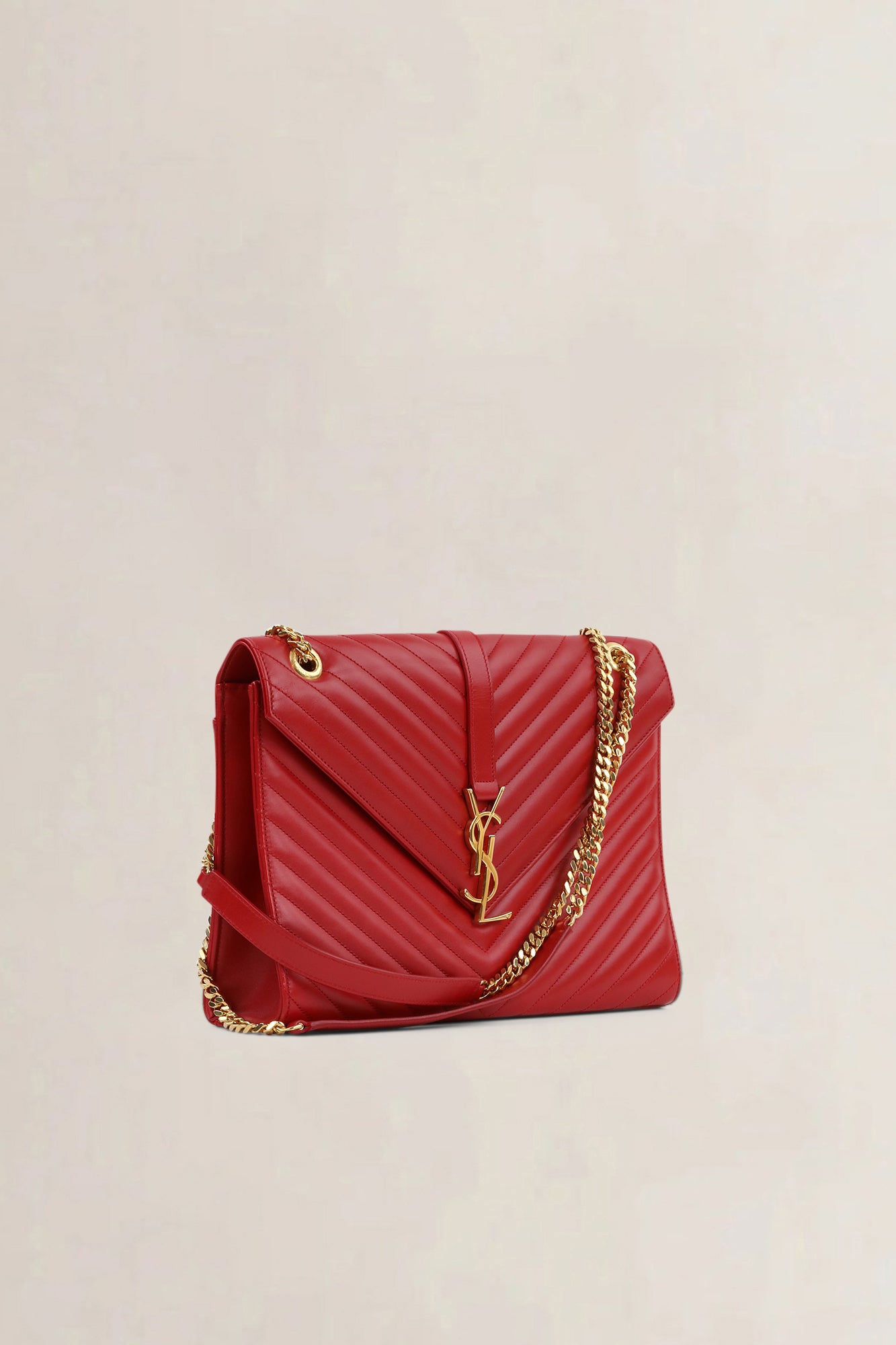 YSL Red Large Envelope Shoulder Bag