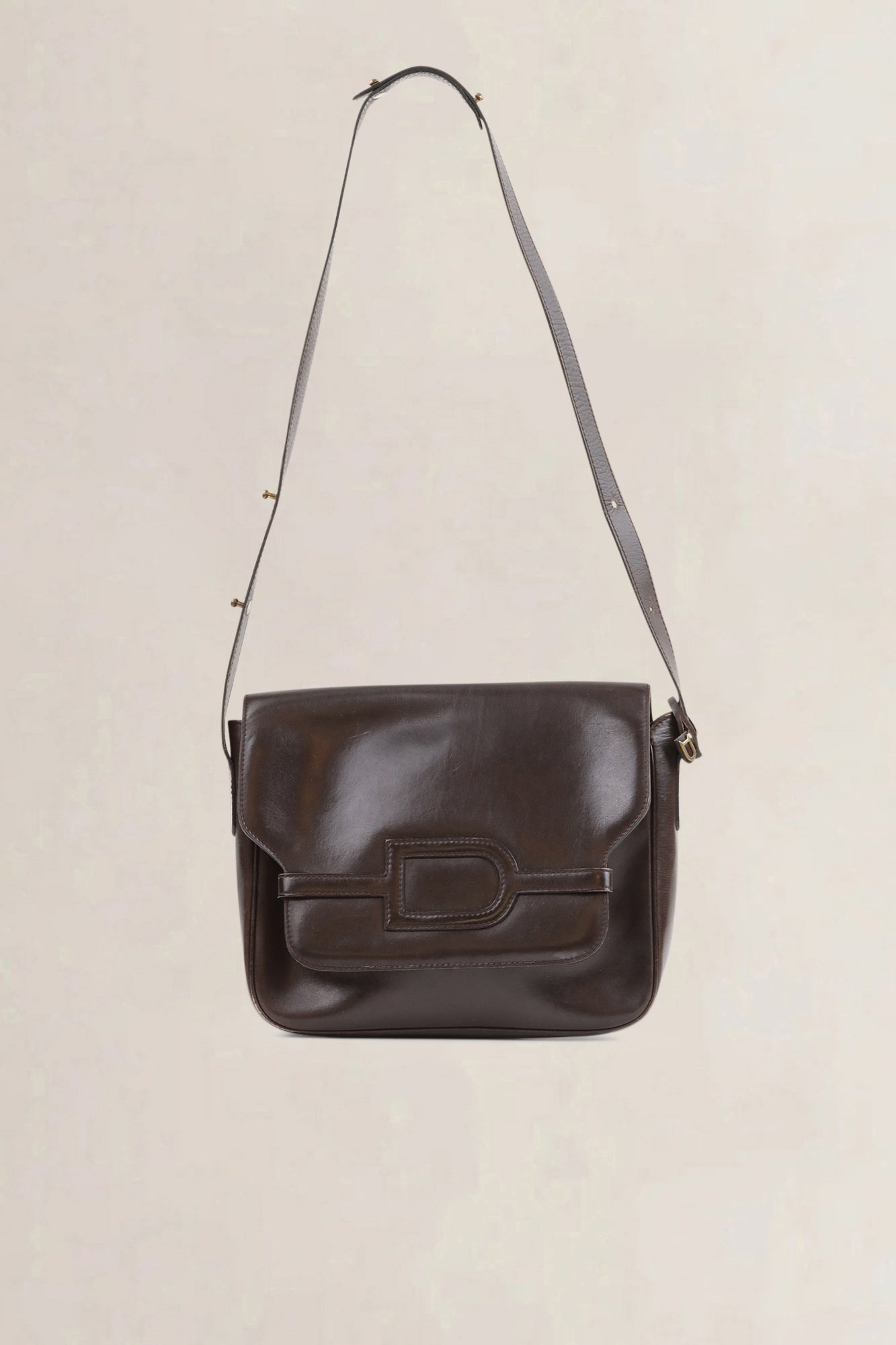 Delvaux Dark Brown Leather Crossbody Bag