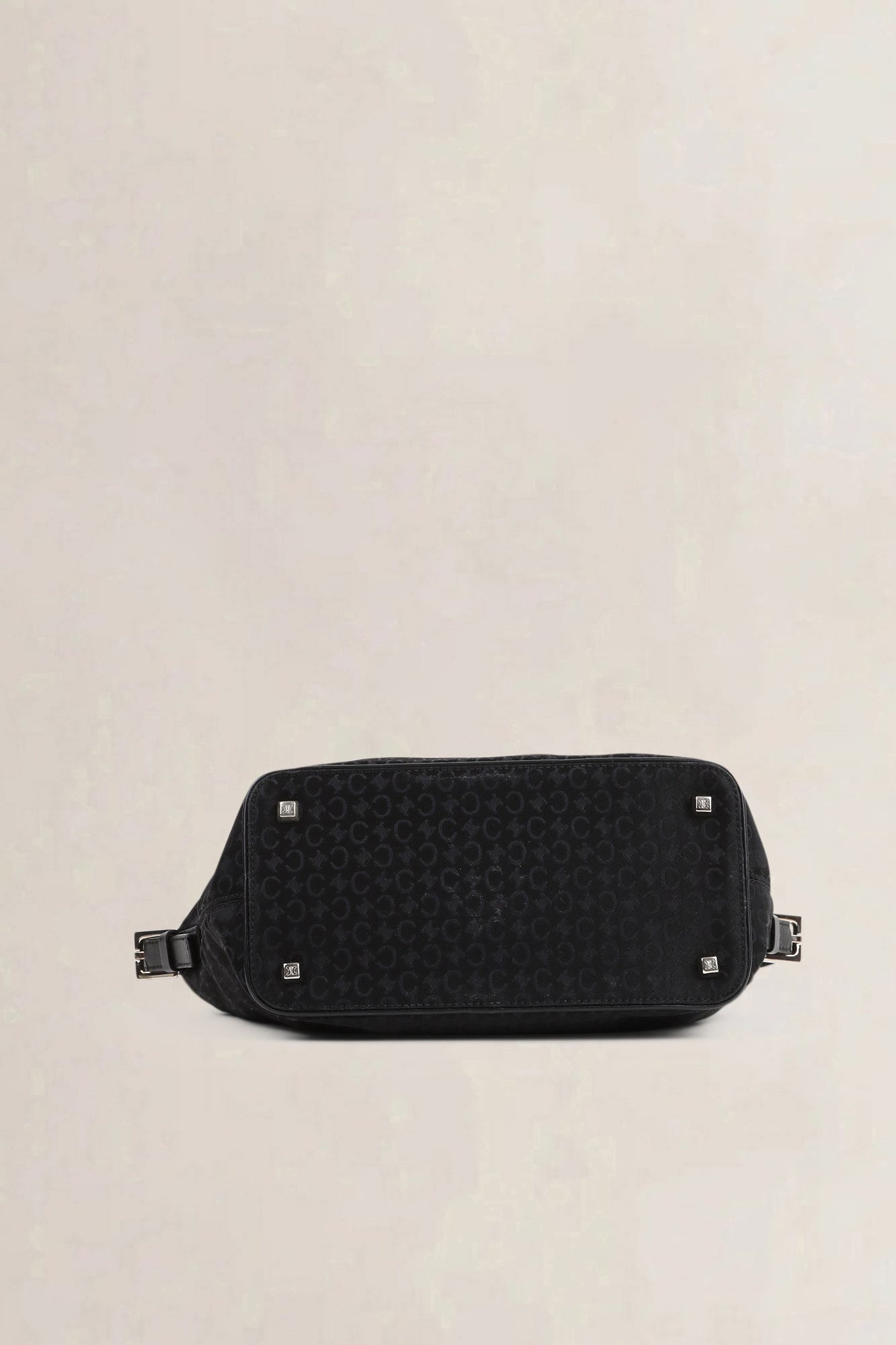 Céline Black Fabric Monogram Shoulder Bag