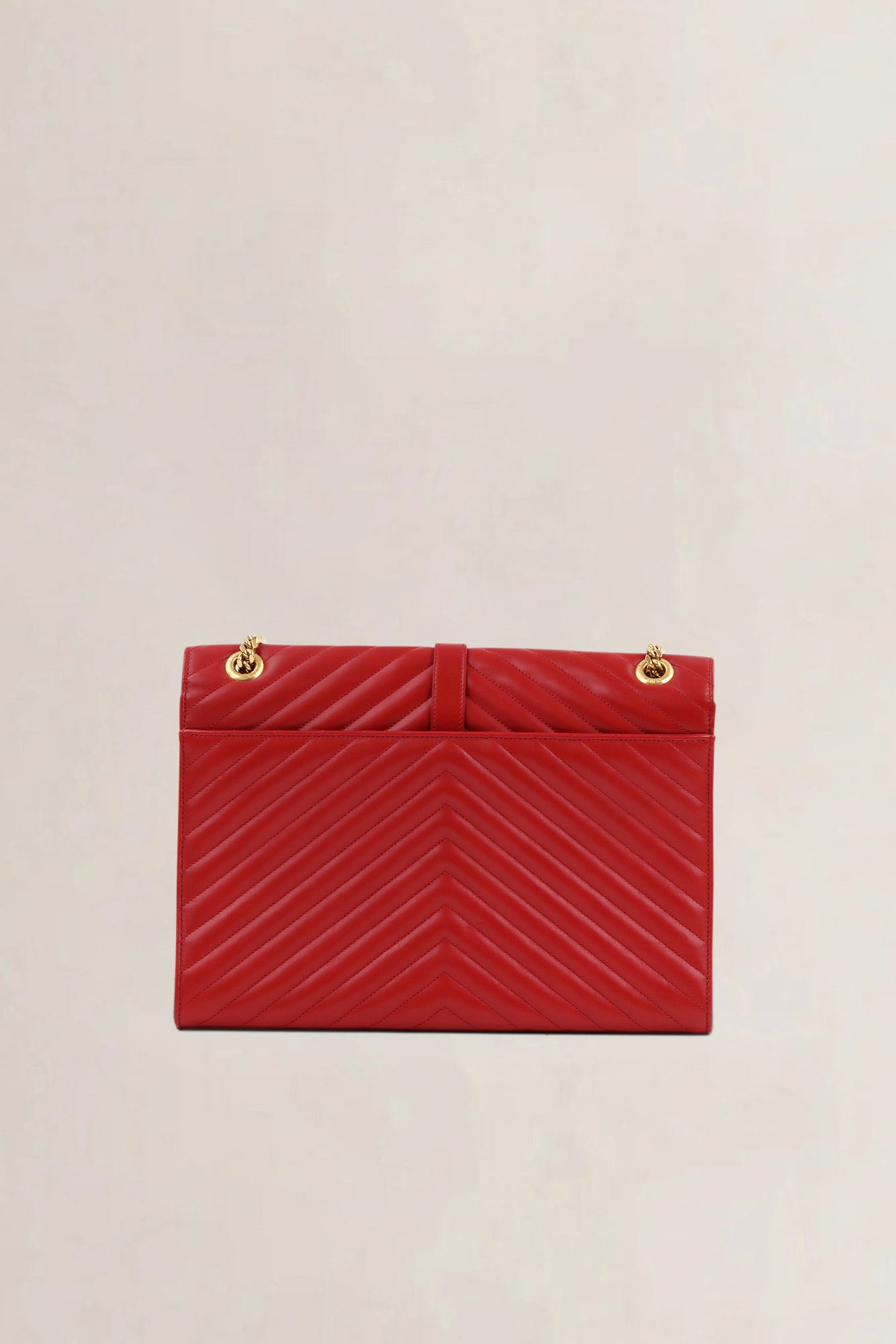 YSL Red Large Envelope Shoulder Bag