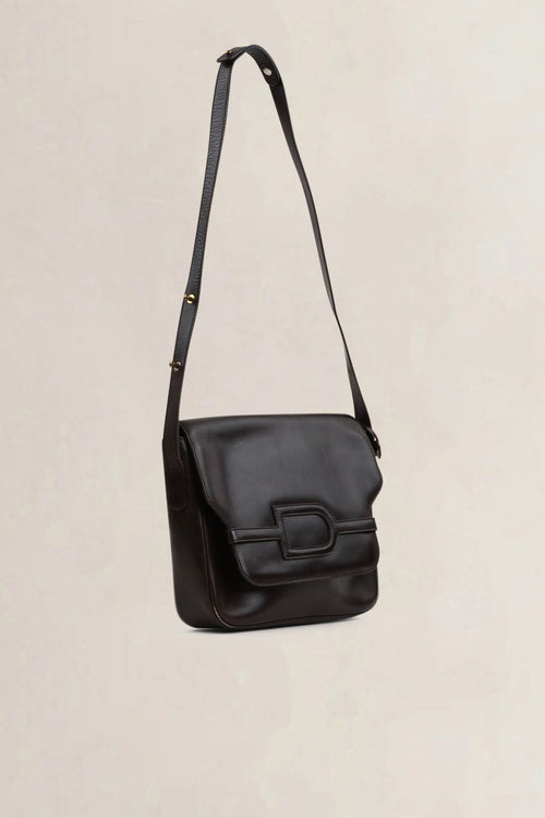 Delvaux Dark Brown Leather Crossbody Bag