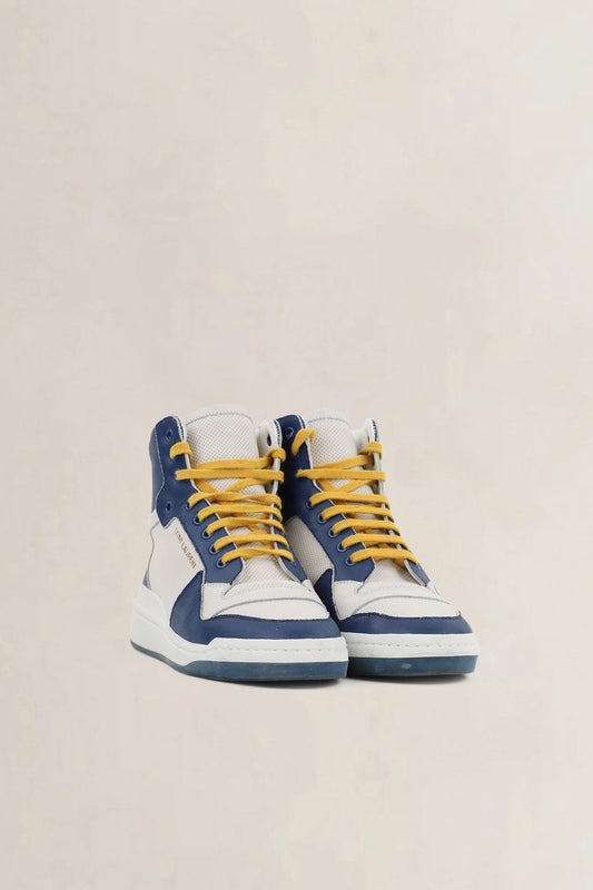 Saint Laurent Blue/Yellow High Top Sneakers