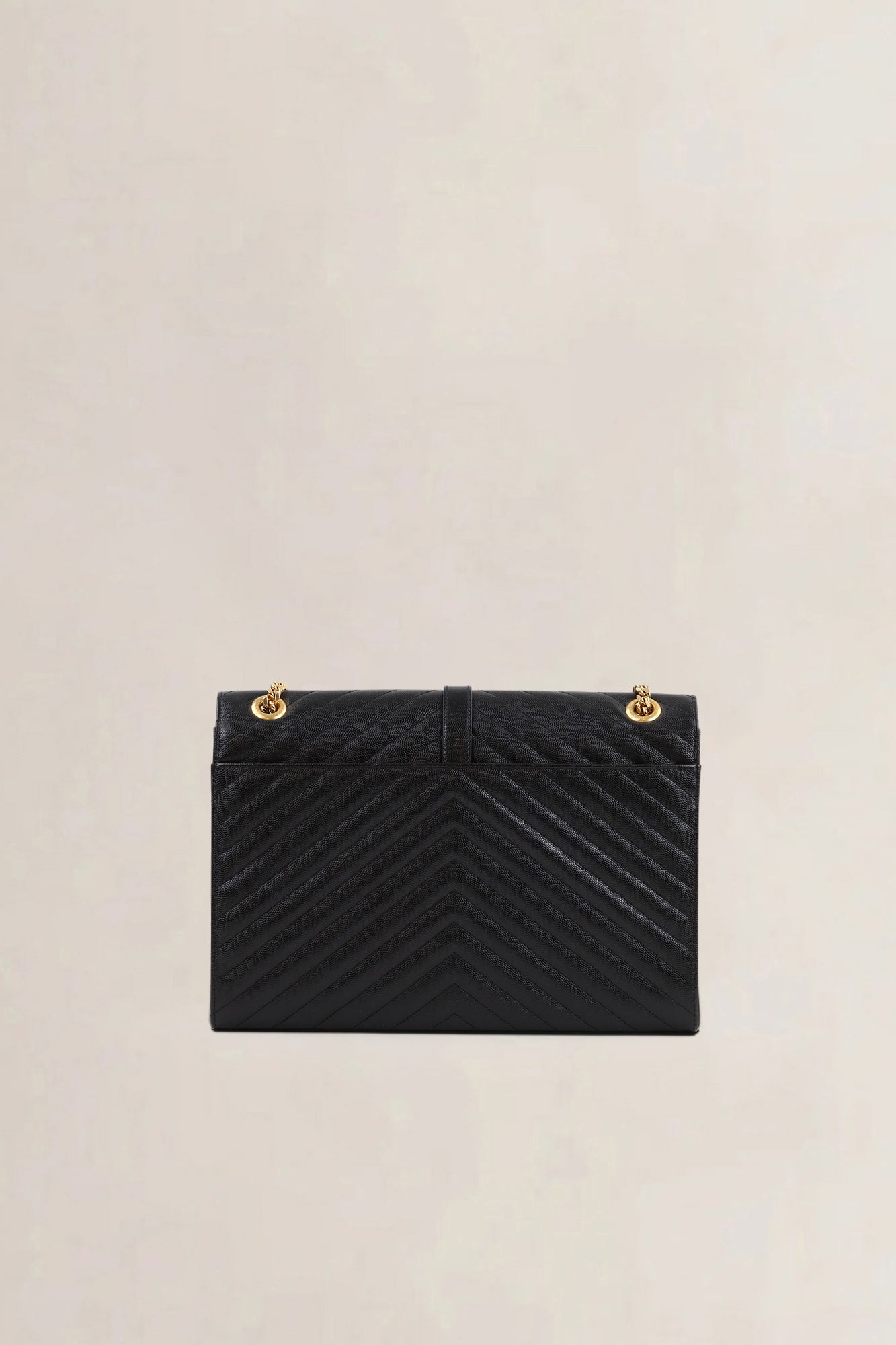 YSL Black Large Envelope Shoulder Bag