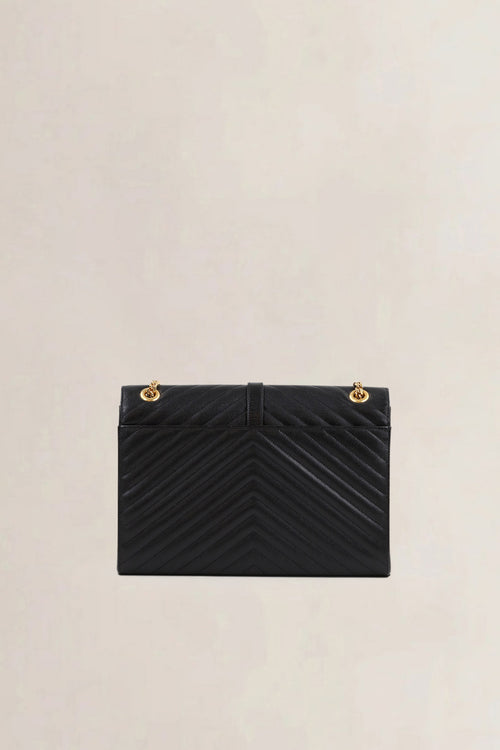 YSL Black Large Envelope Shoulder Bag