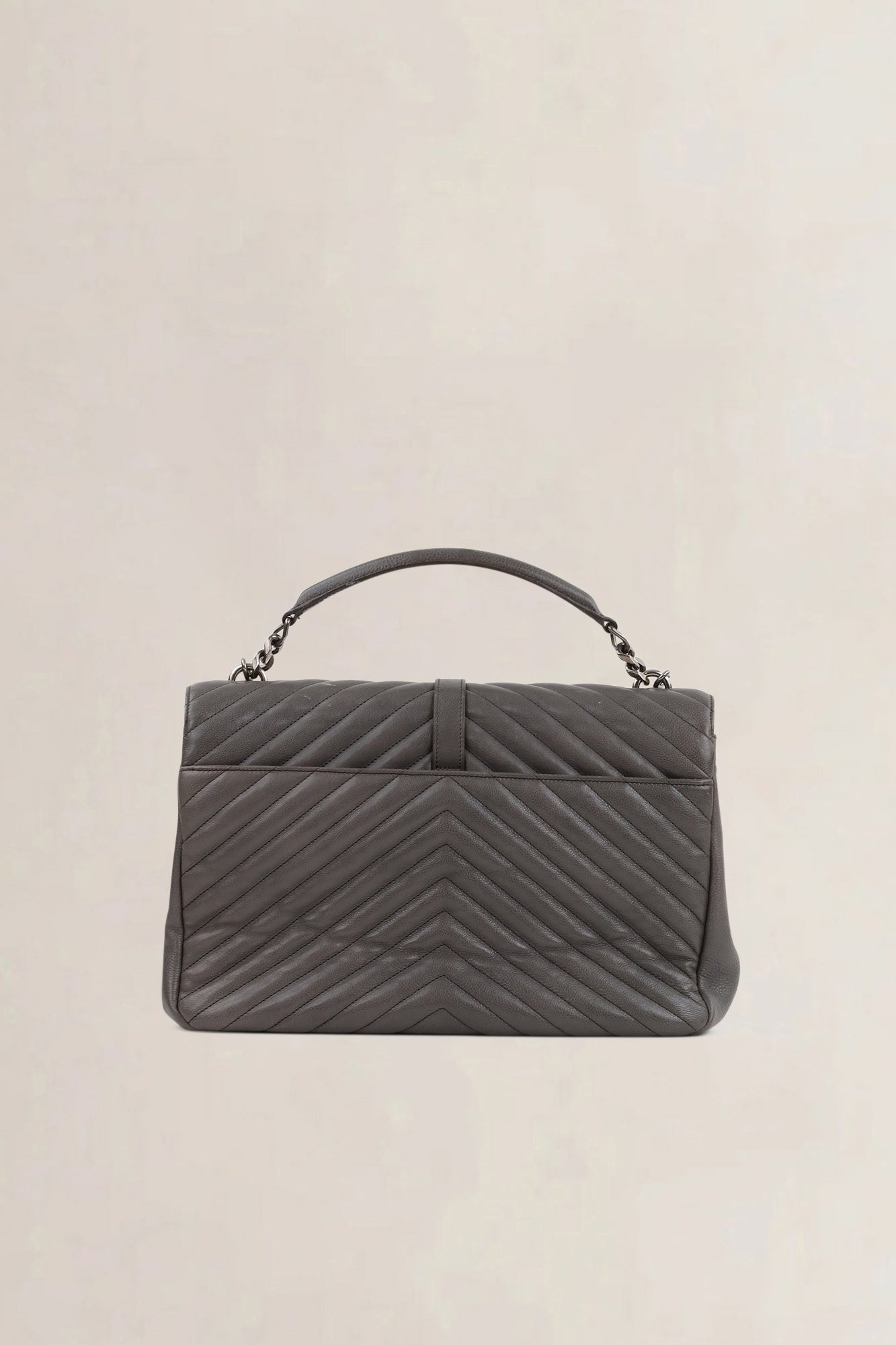 YSL Grey Large College Shoulder Bag