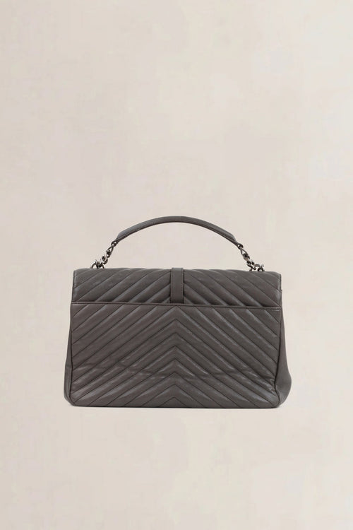 YSL Grey Large College Shoulder Bag